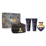 Versace Dylan Blue pour Femme Dárková sada, parfemovaná voda 100ml + sprchový gel 100ml + tělové mléko 100ml + kosmetická taška