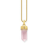 Thomas Sabo PE955-995-9 Gold-plated pendant w. rose-coloured rose quartz crystal 