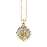 Thomas Sabo PE960-471-1 Gold-plated chain pendant w. light blue enamel 