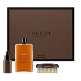 Gucci Guilty Absolute Dárková sada, parfémovaná voda 150ml + olej na vousy 30ml + kartáček