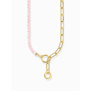 Thomas Sabo KE2193-414-9-L47V Gold-plated necklace w. link chain elements and pink beads 