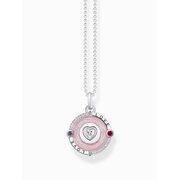 Thomas Sabo KE2201-390-9-L45V Silver necklace w. pink pendant and heart-shaped stone 