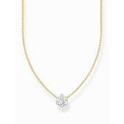Thomas Sabo KE2210-414-14-L45V Gold-plated chain w. white zirconia pendant 
