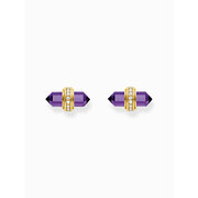 Thomas Sabo H2281-414-13 Gold stud earrings w. violet onyx 