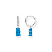 Thomas Sabo CR726-052-1 Gold-plated single hoop earrings w. green Goldbears 