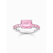 Thomas Sabo TR2451-051-9-54 Silver solitaire ring w. pink-coloured stones 