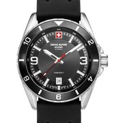 Swiss Alpine Military 7034.1837 Mens Watch Sierra silver black 42mm 10ATM