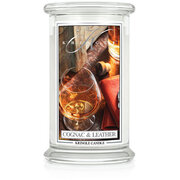 Kringle Candle Cognac & Leather vonná svíčka velká 2-knotová (624 g)