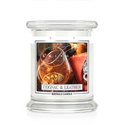 Kringle Candle Cognac & Leather vonná svíčka střední 2-knotová (411 g)