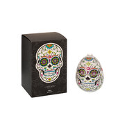 LADENAC Scull vonná svíčka WHITE SCULL s ozdobnými kamínky (220 g) v dárkovém balení