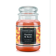 Country Candle FARMSTAND Peaches & Basil vonná svíčka velká 2-knotová (652 g)