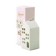 Paddywax Incense Holiday Village Ceramic - bílý domeček na 20 vonných kuželů - Teakwood Tobacco