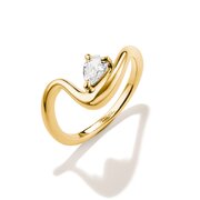 Thomas Sabo TR2543-M01-14-54 Ring with White Teardrop-Shaped Cubic Zirconia for Women, Gold-Plated