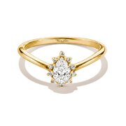Thomas Sabo TR2479-M01-14-52 Ring with White Teardrop-Shaped Cubic Zirconia for Women, Gold-Plated