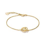 Thomas Sabo A2239-M01-14-L19V Bracelet Together with White Cubic Zirconia, Gold-Plated, Adjustable