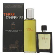 Hermes Terre D´Hermes Parfum Dárková sada, parfémovaná voda náplň 125ml + parfémovaná voda plnitelný 30ml