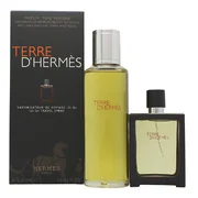 Hermes Terre D´Hermes Parfum Dárková sada, parfémovaná voda náplň 125ml + parfémovaná voda plnitelný 30ml