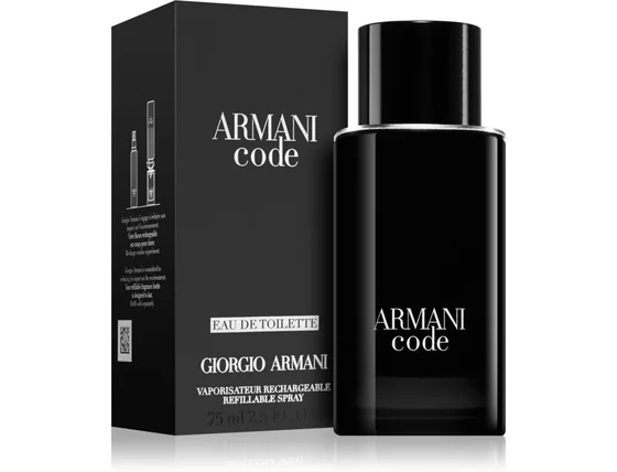 Giorgio armani armani code eau de toilette rechargeable toaletná voda 125ml - poškodený obal - armani-code-edt-75ml