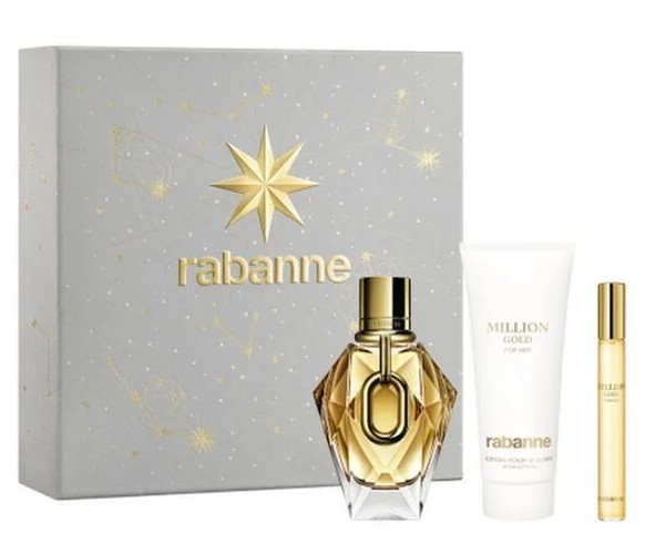 Paco Rabanne Million Gold For Her Dárková sada, parfémovaná voda 90ml + parfémovaná voda 10ml + telové mléko 100 ml