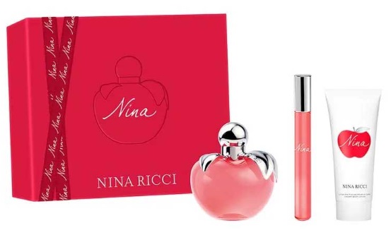 Nina Ricci Nina Dárková sada, toaletní voda 80ml + toaletní voda roll-on 10ml + tělové mléko 75ml