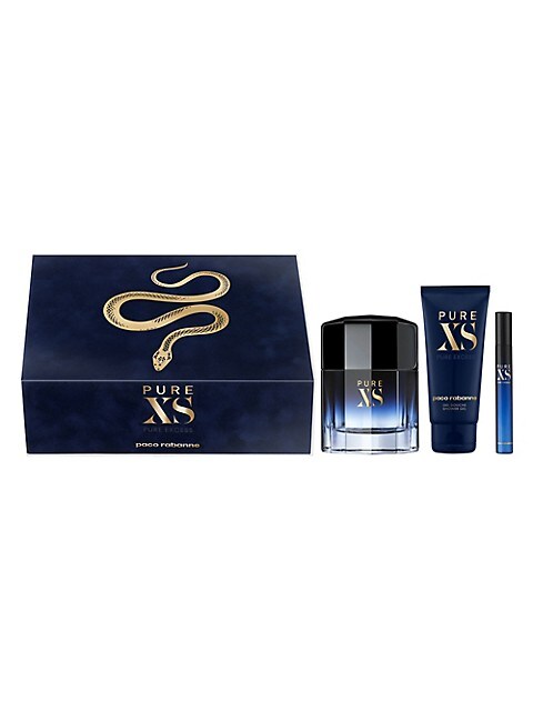 Paco Rabanne Pure XS Dárková sada, toaletní voda 100ml + toaletní voda 10ml + sprchový gel 100ml - poškozený obal